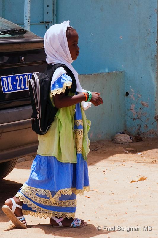 20090529_121805 D3 P1 P1.jpg - Young girl coming home from school, small village near Dakar